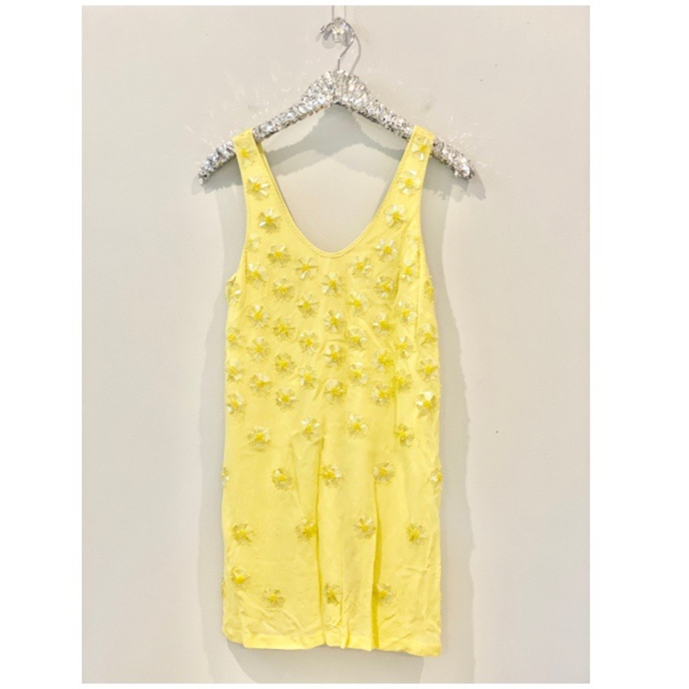 French Connection Yellow Beaded Tunic Dress 4